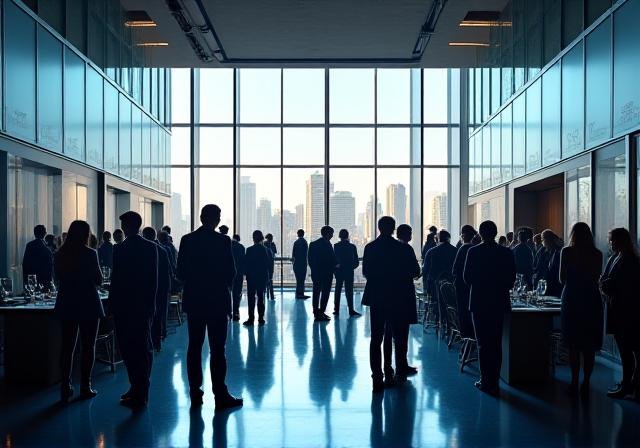 High-level financial conference networking session