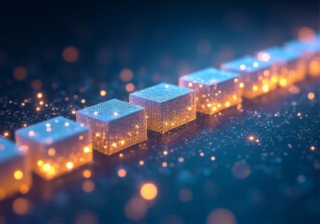 Conceptual visualization of secure blockchain transactions