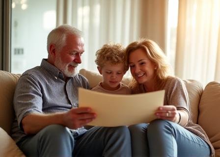 Multi-generational family sitting together talking professionally